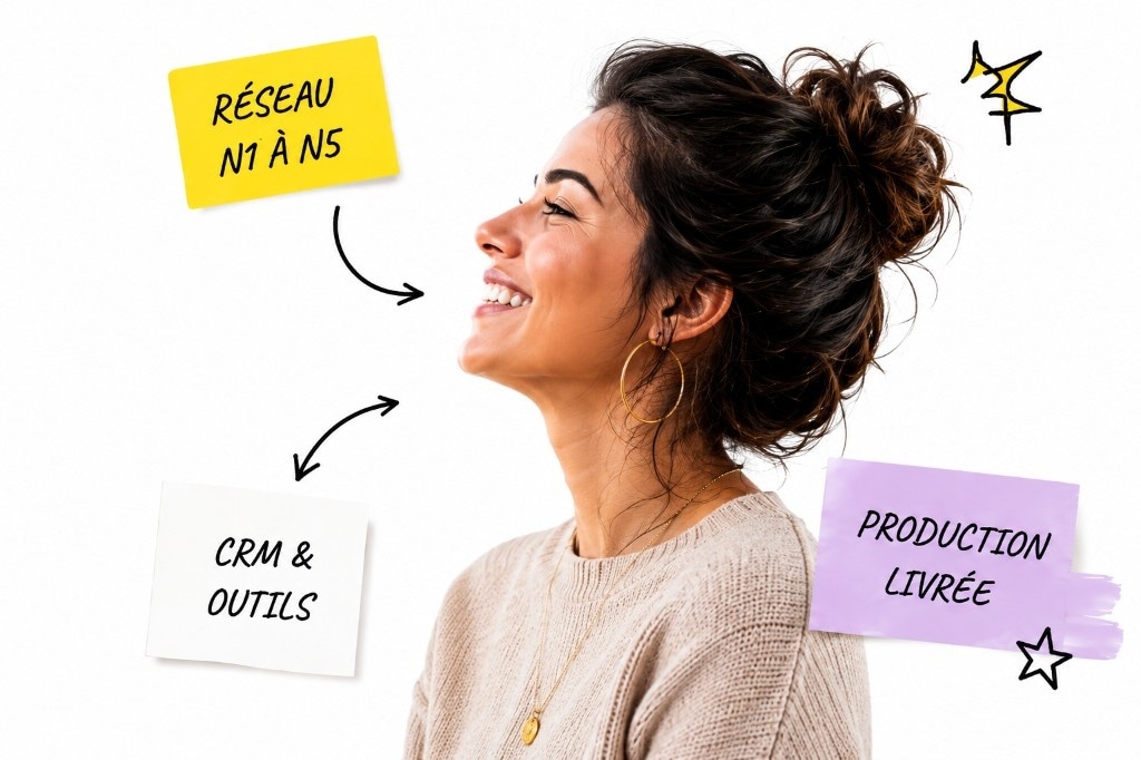 Conseillère Aveners — réseau N1–N5, CRM et production livrée
